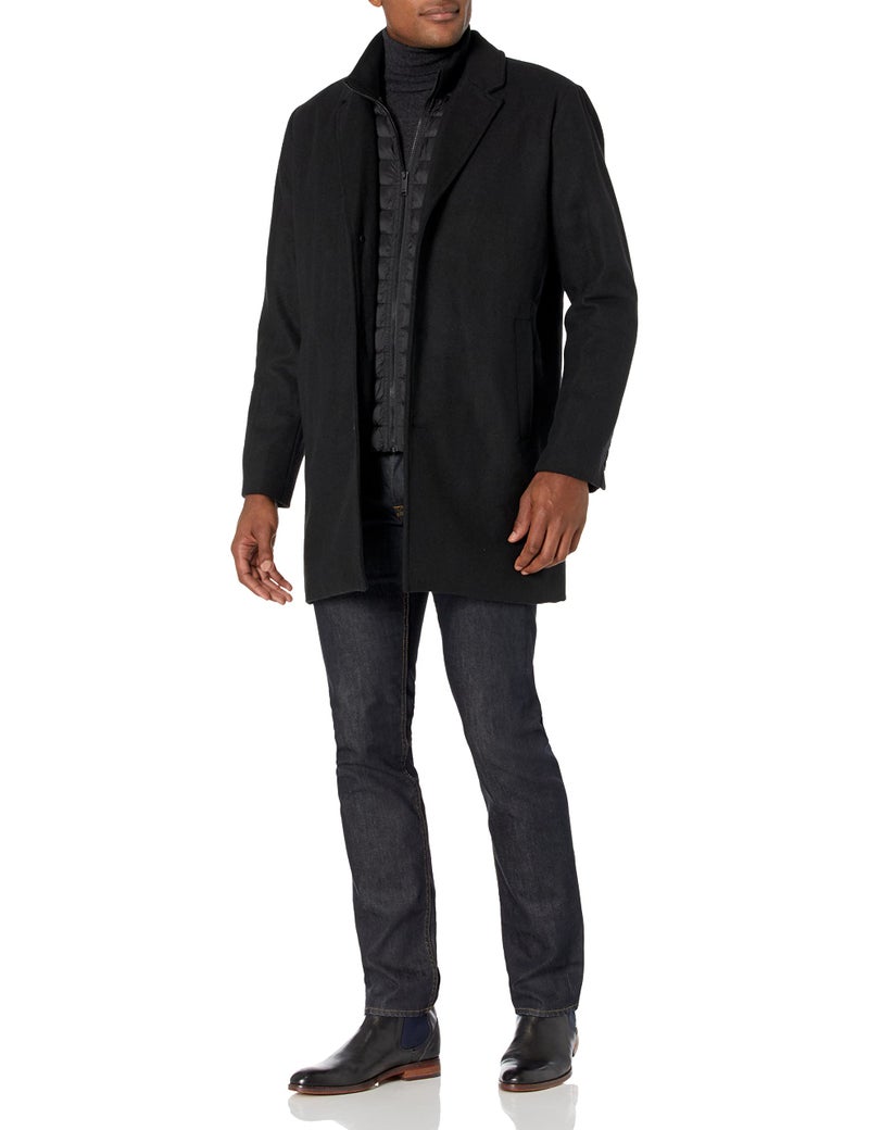 Dockers Men's Henry Wool Blend Top Coat (Regular and Big & Tall Sizes) , Black, XX-Large - Image 1